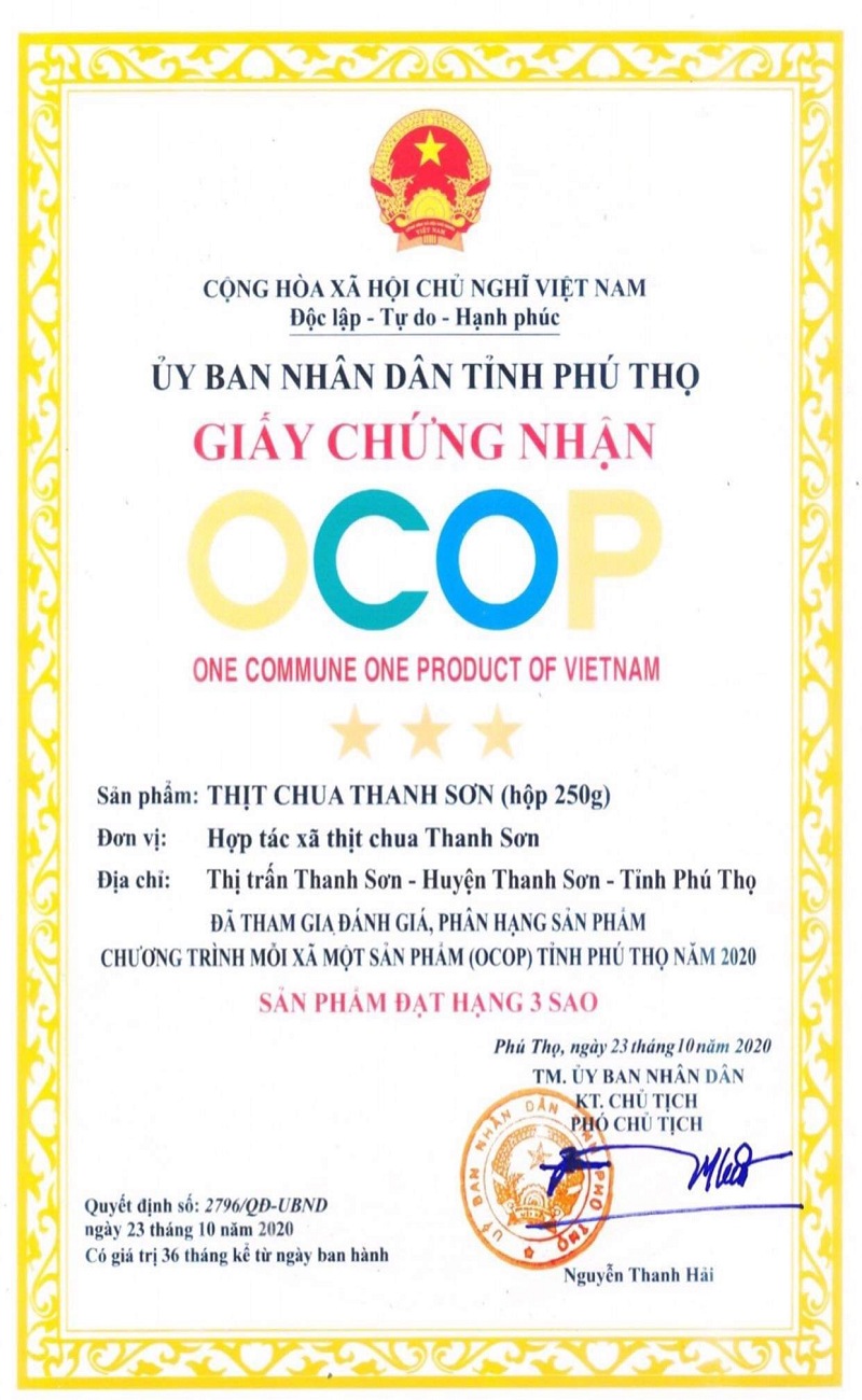 Thịt chua Thanh Sơn truyền thống