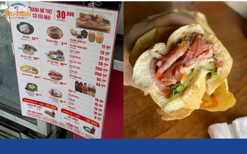 Bánh mì pate và xíu mại nổi tiếng tại tiệm Tăng