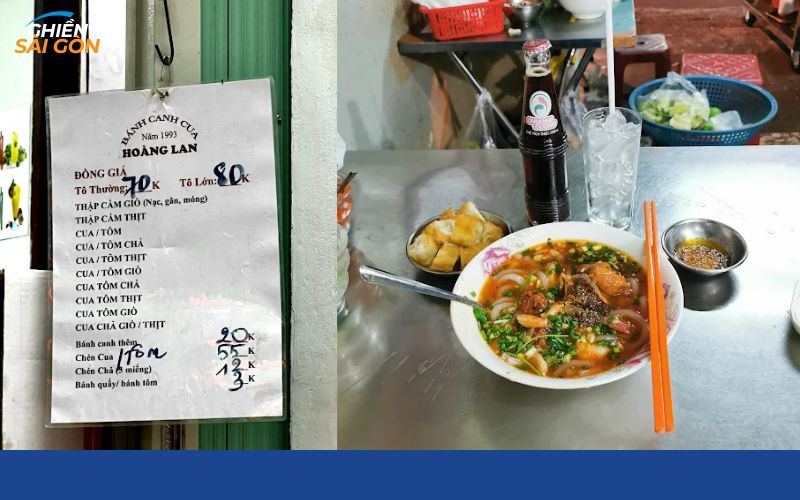 Tô bánh canh cua thập cẩm tại quán Hoàng Lan Quận 10