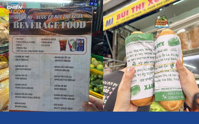 Bánh mì đầy nhân tại tiệm Bùi Thị Xuân