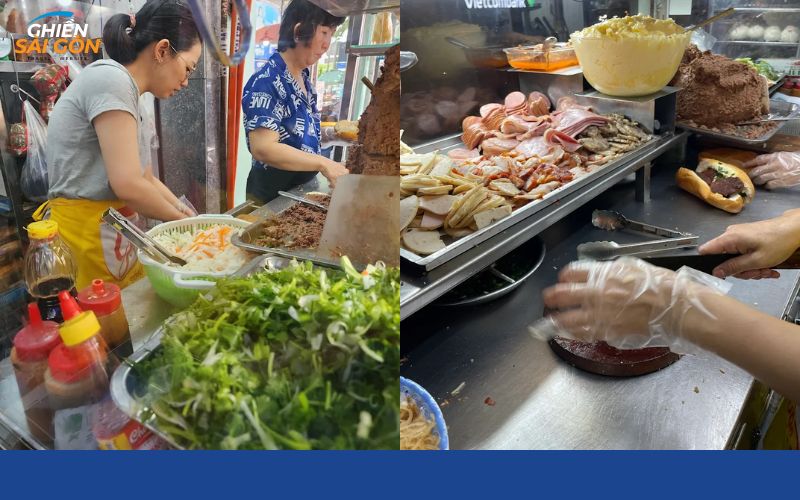 Nhân viên phục vụ nhanh tại bánh mì Bùi Thị Xuân