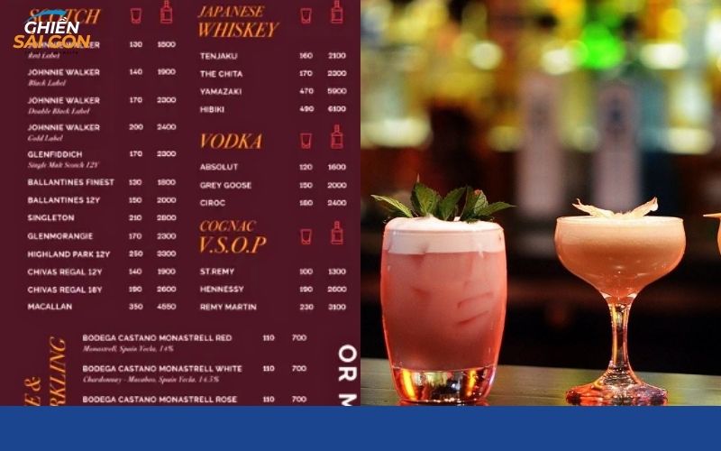 Đồ uống đặc trưng tại Thi Bar