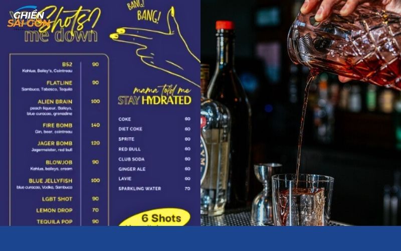 Bartender tại Thi Bar Saigon pha chế cocktail